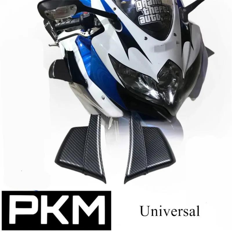 

2PCS Glossy Black ABS Motorcycle Winglets Air Deflector Trim Cover Universal