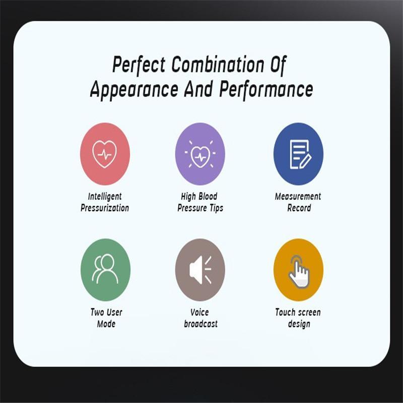 Smart Touch LED Handgelenk-Blutdruckmessgerät Tragbares Sprachgesteuertes Digitales Automatisches BP-Tonometer Heim-Sphygmomanometer