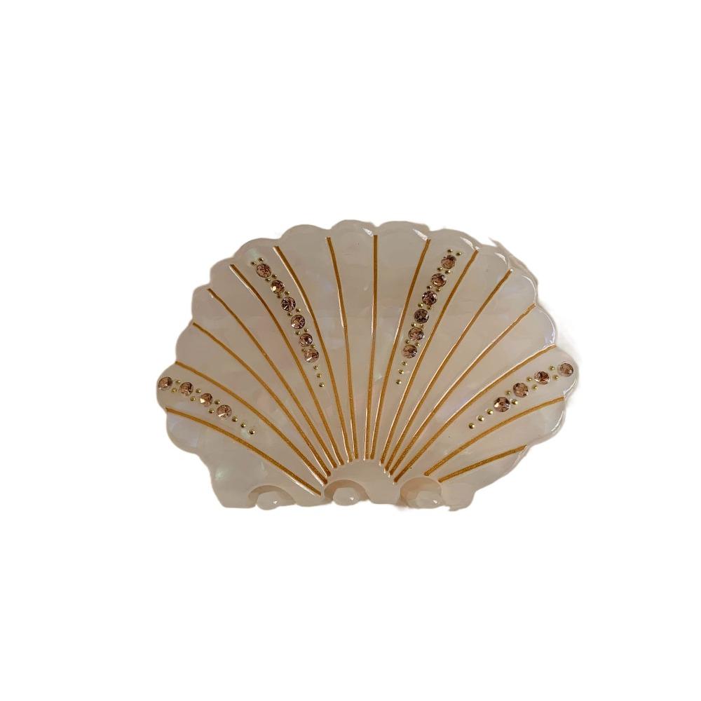 

Acetic Acid Shell Shark Clip Non-slip Rhinestone Crab Clip Back of The Head белый