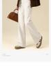 Women's 2024 Winter White Slim Straight Wide-Leg Fleece Jeans