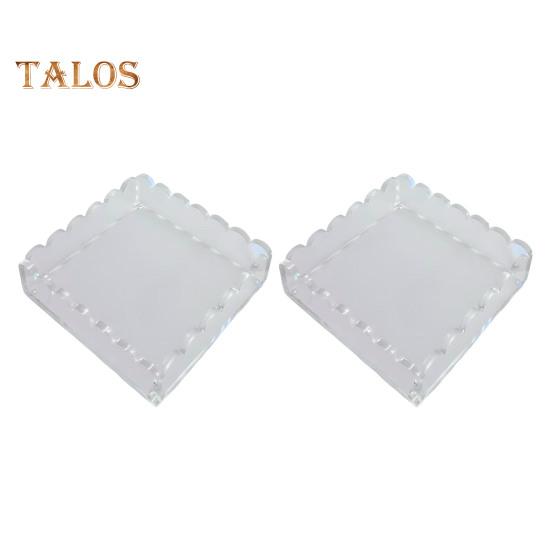 1/2Pcs Scalloped Acrylic Tray with Magnetic Mat Heavy Duty Clear Art Painting Poster Picture Photo Display Tray Home Office Desktop Decoration