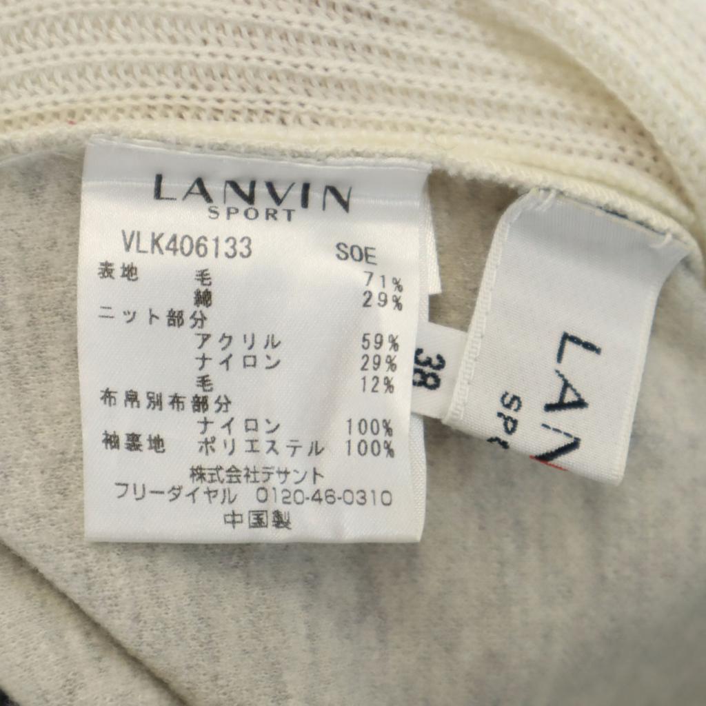 LANVIN SPORT Langarm Nylon Switching Strick 38 Gurege Damen Gebraucht