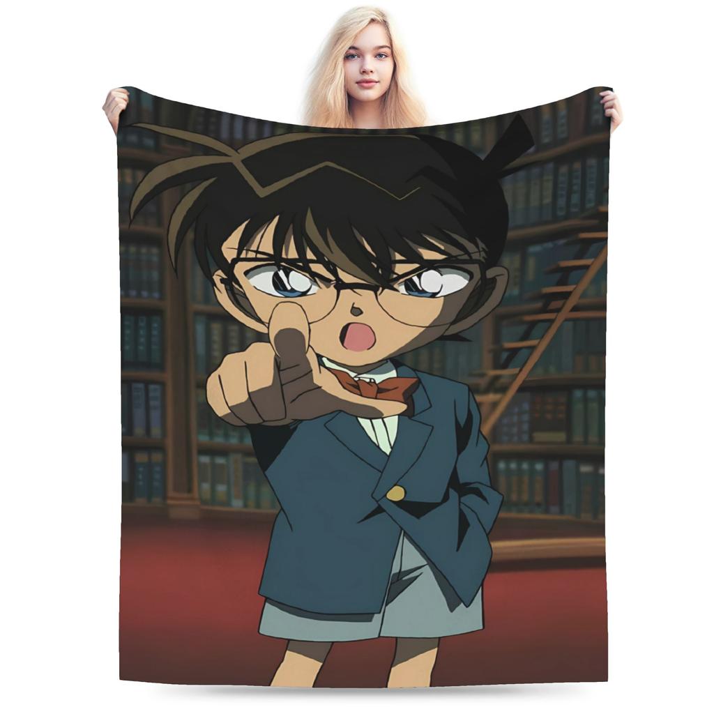 Super Warm Blanket Students Camping Conan Edogawa Throw Blanket Flannel Bedspread For Couch Bed Print Sofa Bed Cover