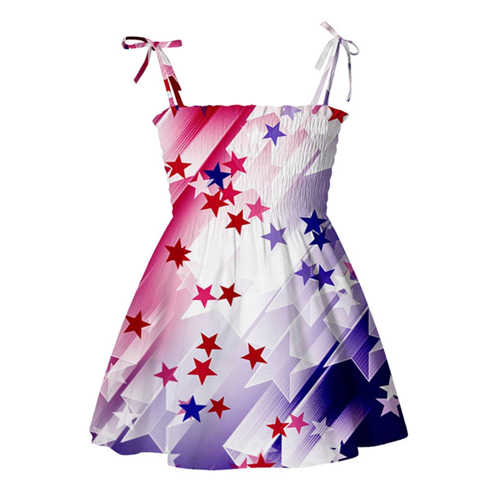 

Summer Children Printing Condole Independence Day Dresses Of The Girls 130