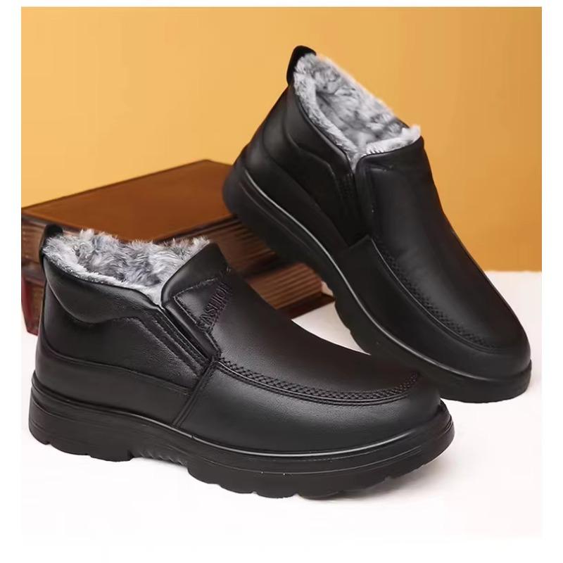 Winter Cotton Shoes with Added Fleece Thickened Insulation for Men's Winter Wear Cotton Shoes for Windproof Men's Boots