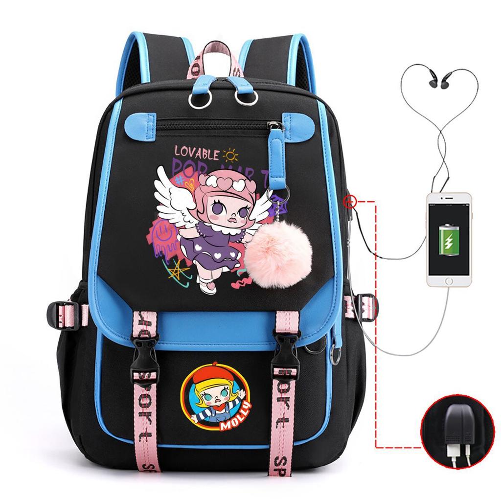 Printed fashion schoolbag college style junior high school high school students large capacity backpack