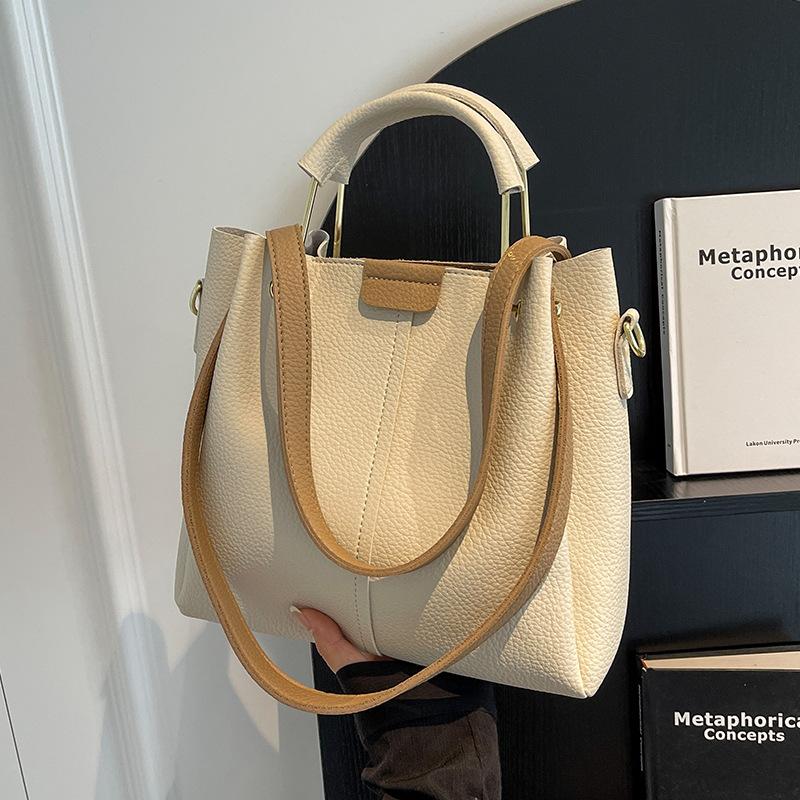 

Популярные сумки женские большой вместимости новые сумки-мессенджеры летние универсальные текстурные портативные сумки-ведра покинуть белый