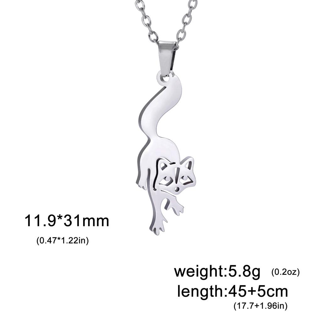 

My Shape Cute Little Raccoon Necklace for Women Girls Fashion Animals Pendant Chain Necklaces Stainless Steel Jewelry Gift Party