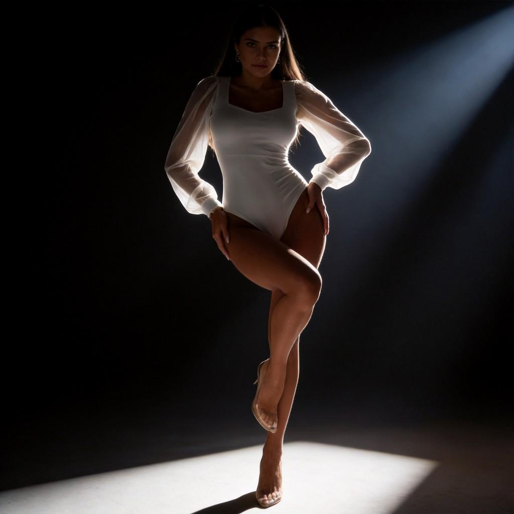 Polyester Bodysuit With Spliced Design And Long Sleeves For Sexy Fashion Enthusiasts