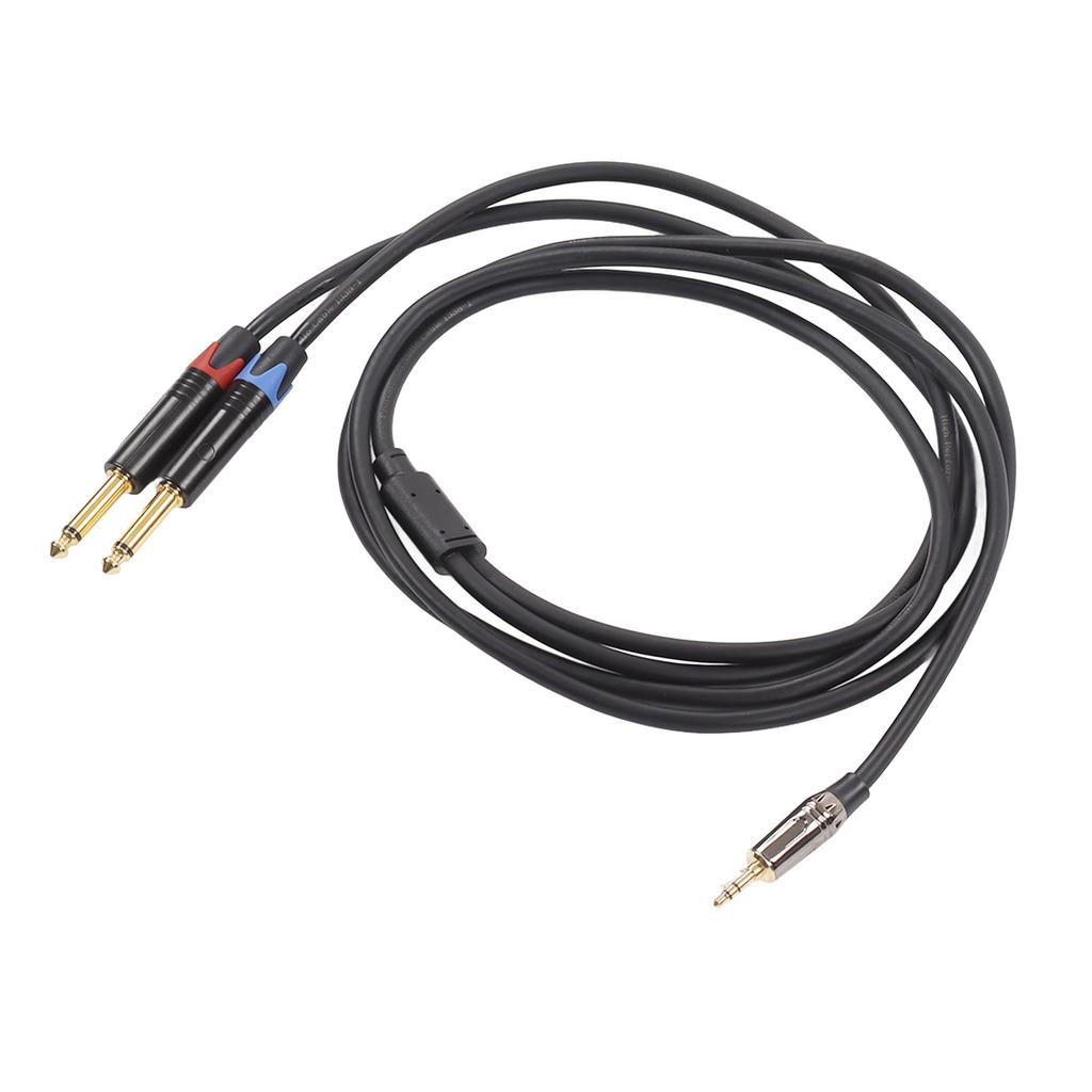 3.5mm 1Celsius8 Inch Male To Dual 6.35mm 1Celsius4 Inch TS Male Cable Stereo 1Celsius4 To 1Celsius8 Cable for Amplifier Mixer