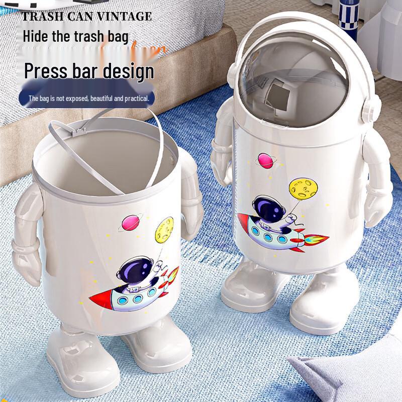 BEYOU Astronaut Sliding Lid Trash Can