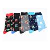 Women's and Men's Mid-Calf Cotton Socks with Cartoon Patterns – European and American Christmas Style Anime Design