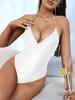 1011 European and American New Swimwear Sexy Solid Color One-piece Backless Tight Women's Swimsuit