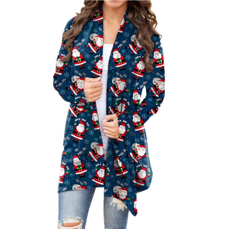 Women's Christmas Print Casual Long-Sleeve Cardigan - 2021 Autumn/Winter Collection