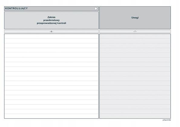 KSIĄŻKA KONTROLI A5 P10-U