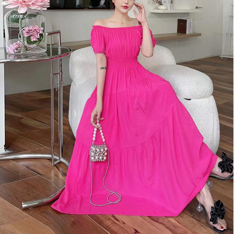 Off-Shoulder One-Neck Cotton Silk Dress Children's Summer Dress Bohemian Island Vacation Dress Travel Beach Dress