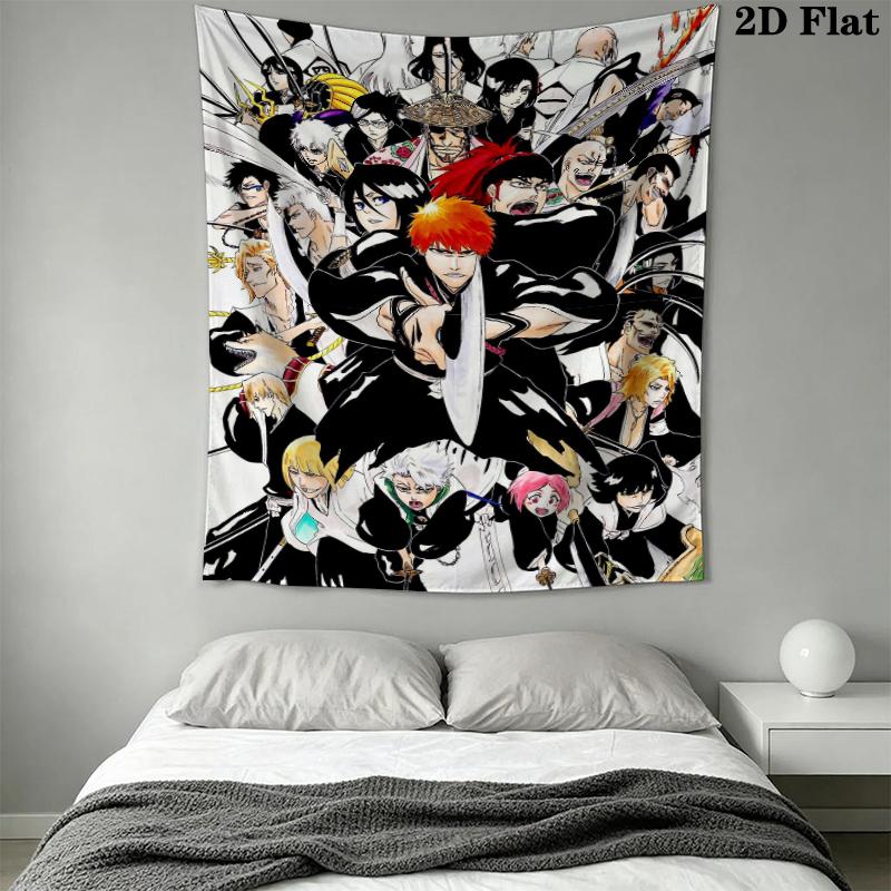 Bleach Wall Tapestry Aesthetic Wall Hanging Printed Fabric Blanket Decorative Tapestries for Bedroom Living Room Home Decor