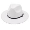 Unisex Outdoor Wool Felt Fedora Jazz Hat with Buckle
