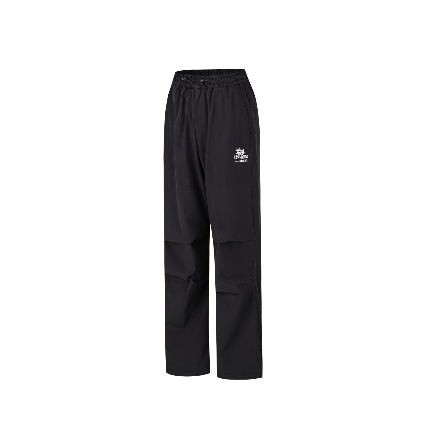 Anta Sports Retro Lifestyle Series Woven Long Pants Women bottoms Basic-Black 162628502-3 S