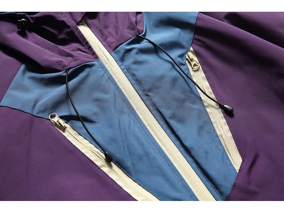 CROWD CITY Men's Spring/Autumn Color Block Teflon Windbreaker Y410