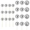 24pcs Discos Ball Cupcake Toppers Cake Decorations for Wedding Party Supplies A0KF