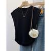 Stylish Flying Sleeve T-Shirt Summer New Arrival Women's Clothing French Chic Short Sleeve T-shirt Super Popular Waistcoat Half Sleeve Basic Style