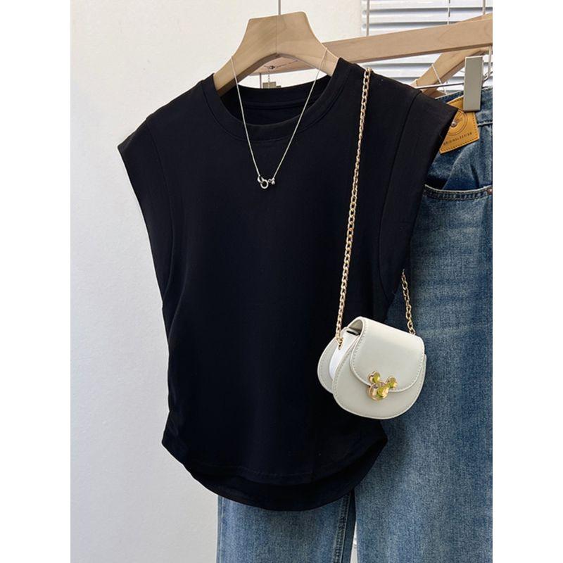 Stylish Flying Sleeve T-Shirt Summer New Arrival Women's Clothing French Chic Short Sleeve T-shirt Super Popular Waistcoat Half Sleeve Basic Style