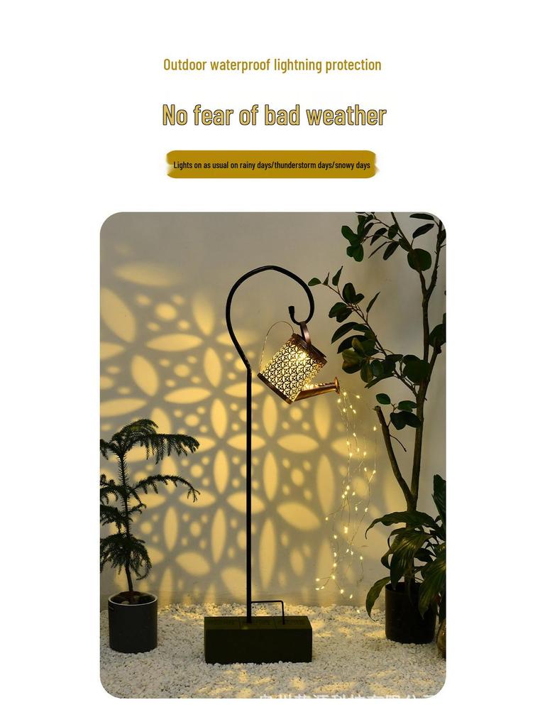 Solar-Powered Waterproof Hanging Garden Lantern with Light and Shadow Effect