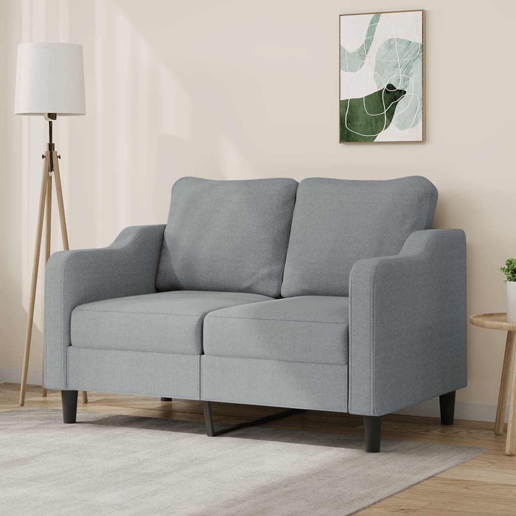 Vidaxl 2-Seater Sofa, Light Gray, 120 Cm, Upholstered In Fabric