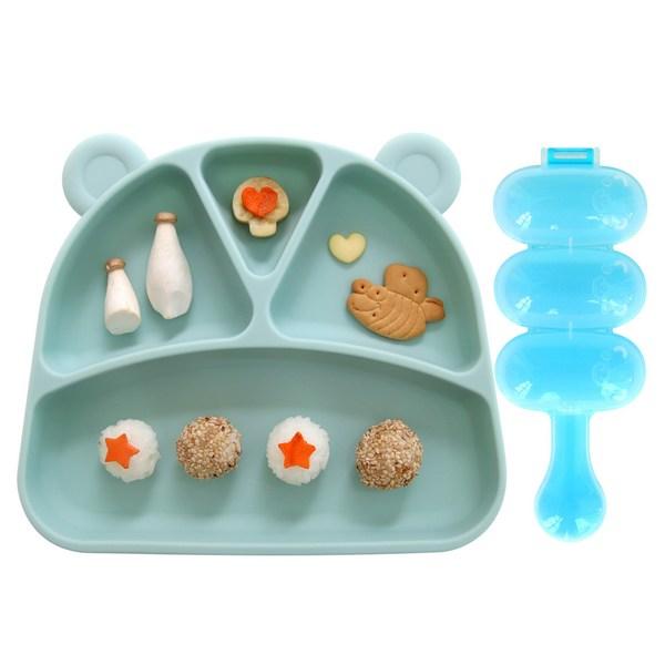 My Eli Silikon Sugplatta Rice Ball Maker Set, Mint, Mattallrik + Rice Ball Form, Populära koreanska föräldraartiklar