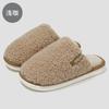 New Plush Cotton Slippers Autumn and Winter Warm Thick Bottom Soft Bottom Couple Fleece Home One-word Cotton Slippers