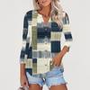 Cardigan a bottoni da donna T-shirt a maniche 3/4 con scollo a V T-shirt casual moda con stampa Top