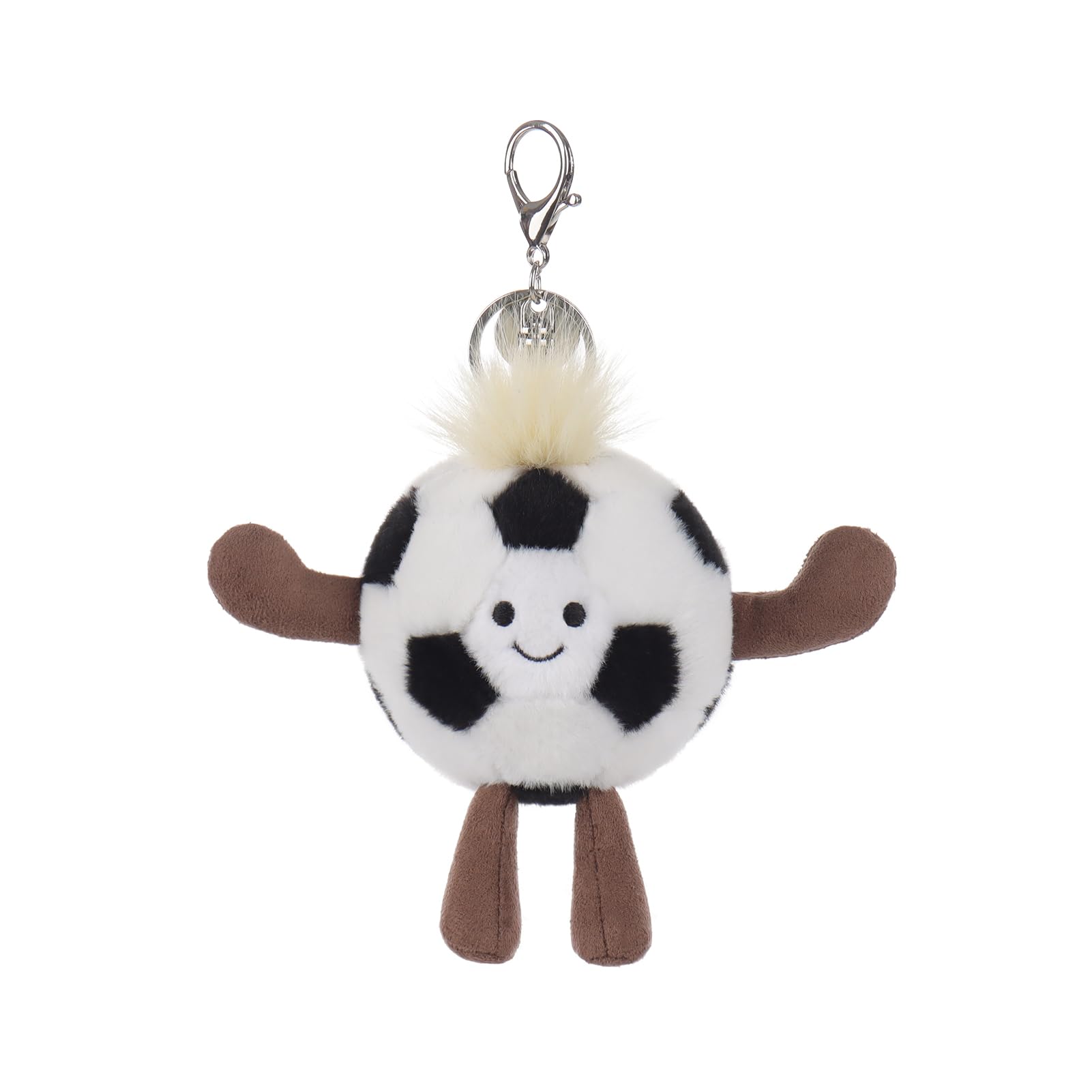 

Apricot Lamb Football Cute Soft Keychain Plush Perfect for Boys and Fits Kids Backpacks and 8cm Toy, Girls, Purses, белый
