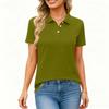 Women's Fashion Casual Lapel Short Sleeve Color Shirt Women's Button Up Tops
