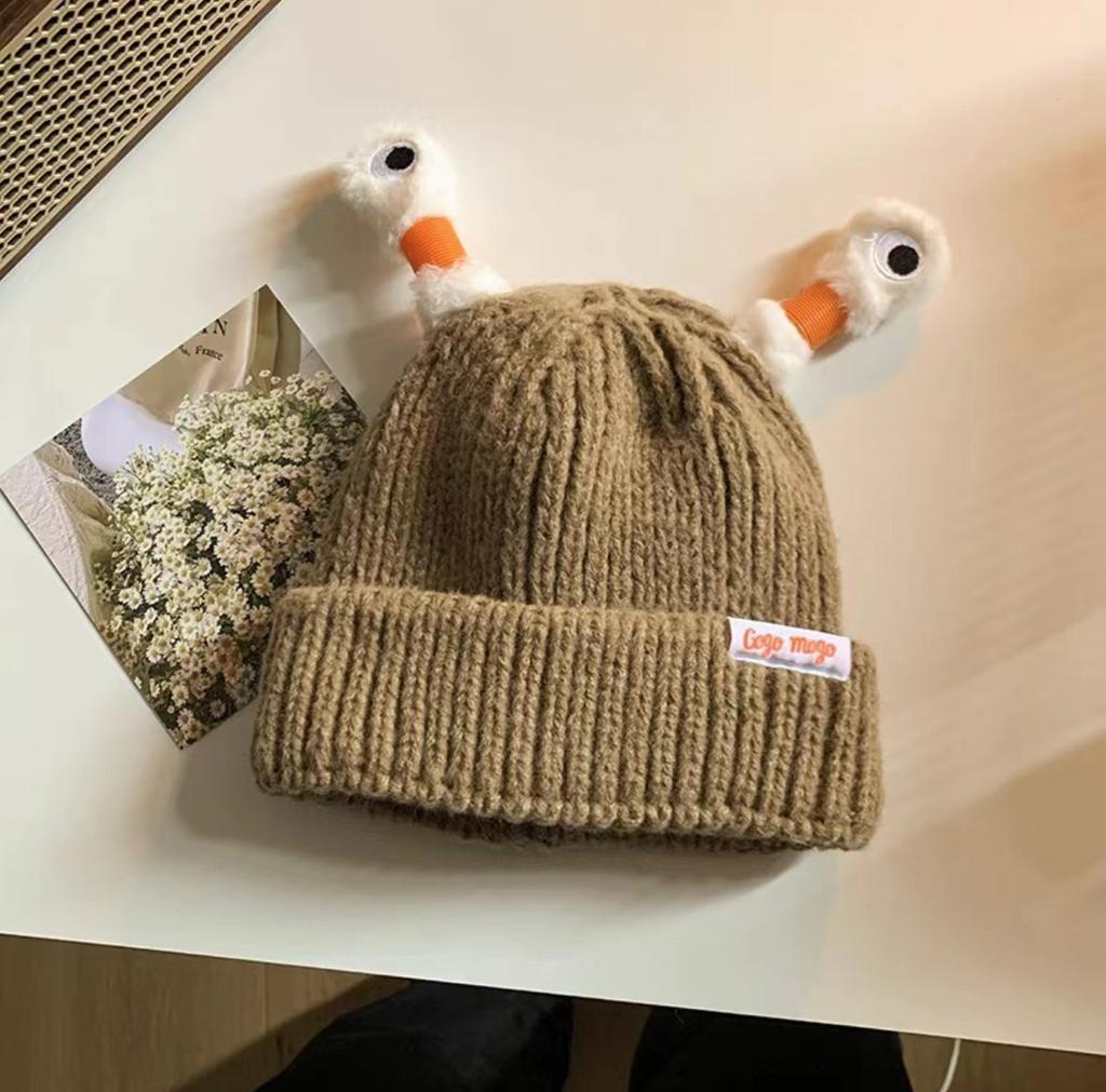 Style Versatile Hat Cute And Funny Big Mouth Womens Warm Hatscaps Knitted