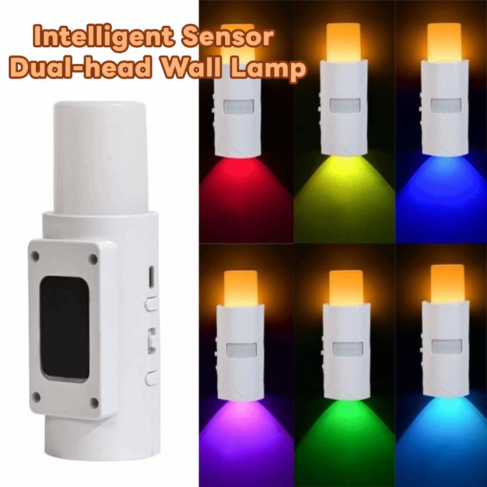 Rechargeable Intelligent Sensor Dual-head Wall Lamp Wireless Wall Lamp for 5V1500mAh Toilet