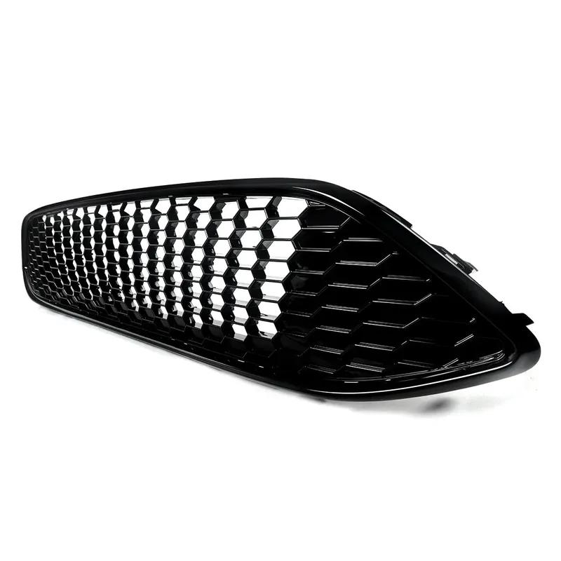 Front Upper Bumper Grille For 2015-18 Ford Focus S SE RS Gloss Black Honeycomb