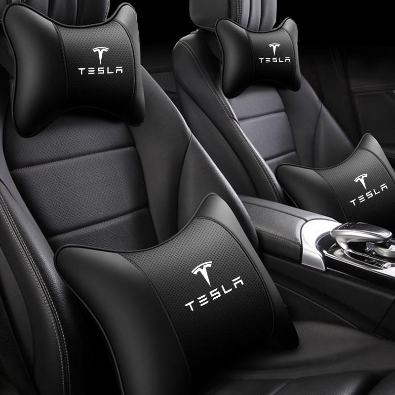 Für Tesla Model 3 Model S Model X Model Y Cybertruck Roadster SpaceX Autositz Leder Kopfstütze Lendenkissen