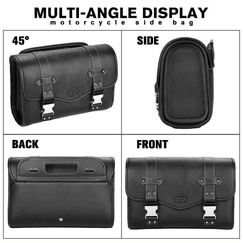 Motorcycle Saddlebag Side Bag Retro PU Motorcycle Tool Bag For ADNOH Rebel 250 500 For Rebel 1100 300 For W400 W650 SR400 XL883L