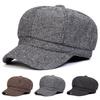 Unisex Herringbone Personality Newsboy Hat Spring Autumn Retro Beret Hats Wild Casual Hats Octagonal Cap