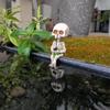 Funny Small Skeleton Fishing Sitter Resin Statues Ornaments for Home Garden Decor