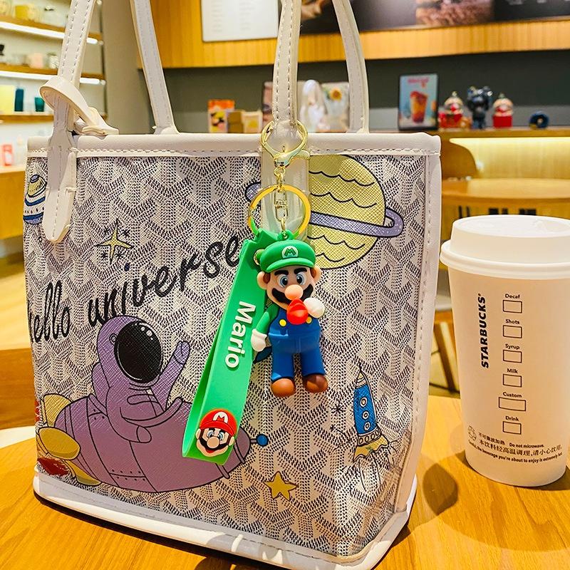 Cute Cartoon Super Mario Keychain Creative Pvc Car Pendant Wholesale Gift