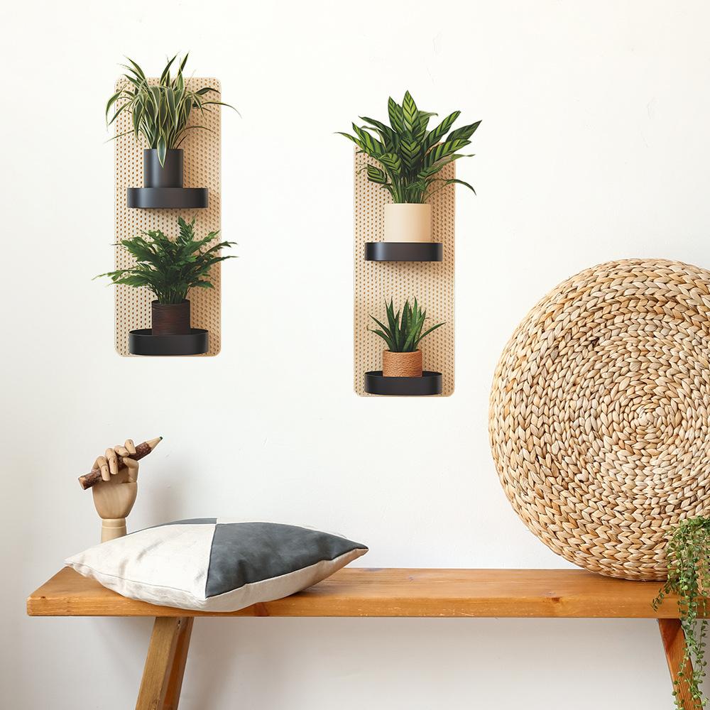 Simulation 3D grüne Pflanze Topf Schlafzimmer Wohnzimmer Balkon Hause Verschönerung Wandaufkleber