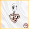 Authentic Copper Metal Heart Tree Sparkling Dangle Charm Bead Components Designed For Authentic Original Bracelet High Quality Fine Jewelry Bead