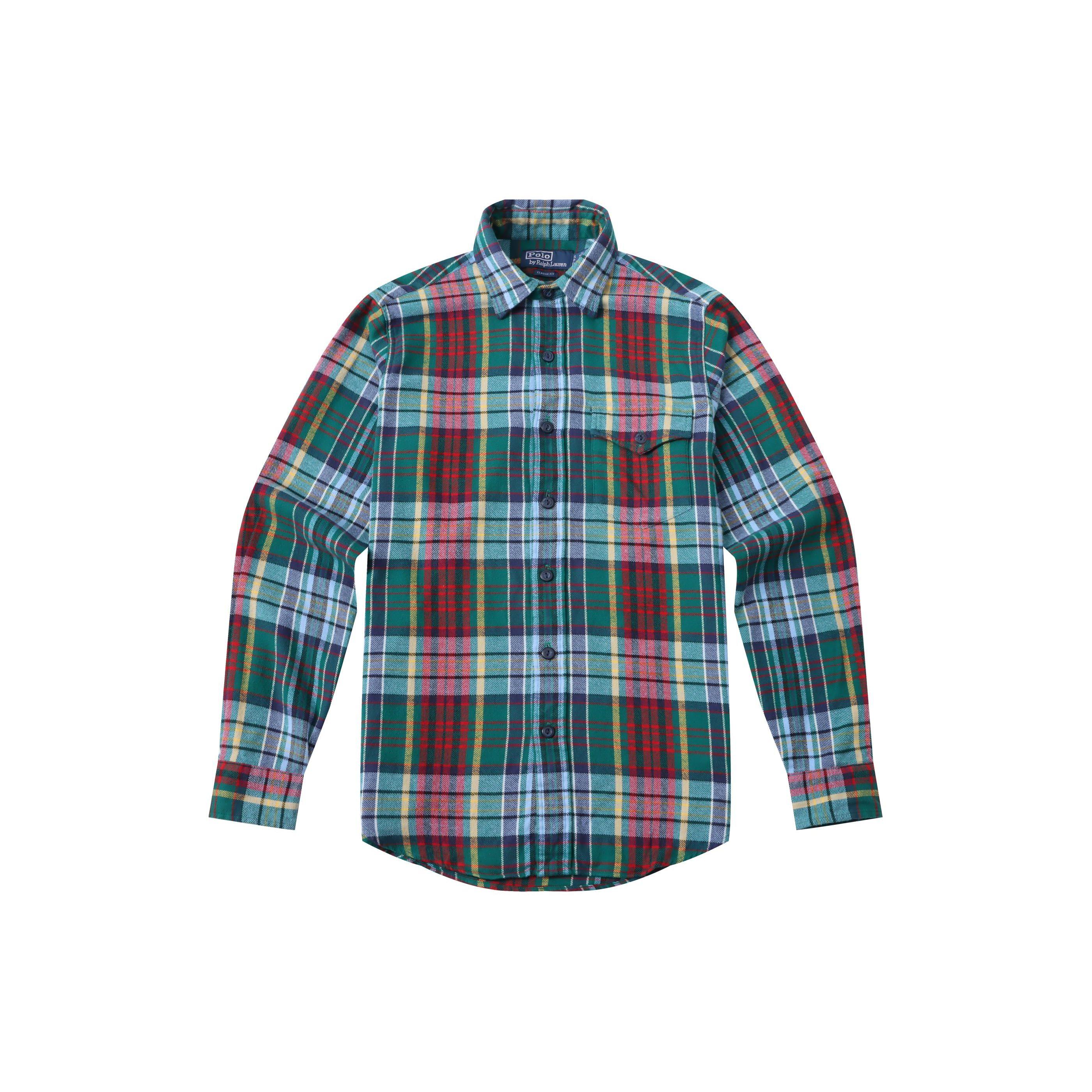 

Polo Ralph Lauren Plaid Print Single-Breasted Casual Long Sleeve Shirt Men shirts Multi-color 710877312-001 M