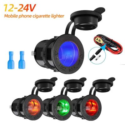 12V-24V Motorrad Auto Boot Ladegerät Traktor Steckdose Stecker 4 Farben LED Auto Ladegerät Outlet Ladeadapter mit wasserdichter Abdeckung
