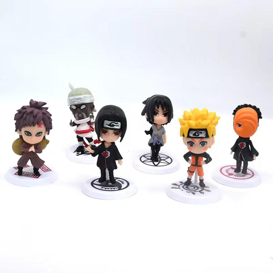 12pcs/set Anime Figure Naruto Shippuden Hinata Sasuke Itachi Kakashi Gaara Action Figure Q Version PVC Figures Toys Gift