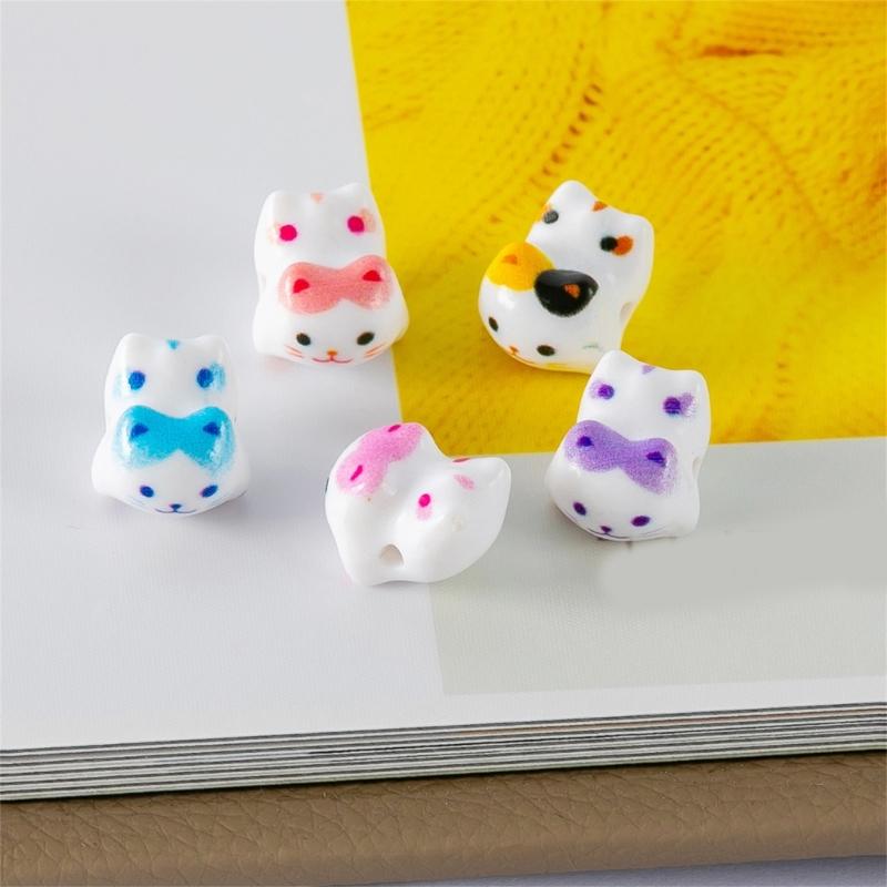 10pcs Handmade Jewelry Supplies Wealth Cats Beads for DIY Bracelets Earrings and Necklaces Beads for Crafting