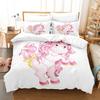 Printed Rainbow Unicorn Duvet Cover For Girls Pink Bed Comforter Set Cute Cartoon Child Bedroom Decor For Teen Kids 140X210