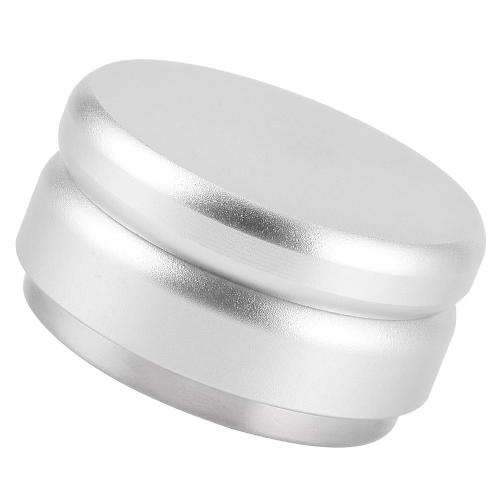 Verstellbarer Kaffeetamper aus Edelstahl Flache Basis Kaffeepulververteiler Nivellierwerkzeug für Zuhause Büro Silber